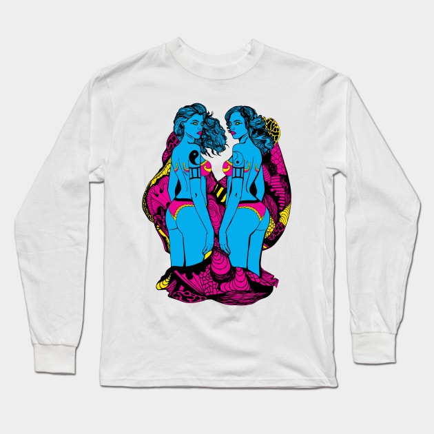 CMYK Gemini Beauty Long Sleeve T-Shirt by kenallouis